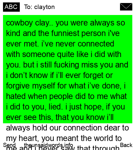 unsent message to clayton