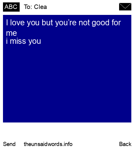 unsent message to Clea
