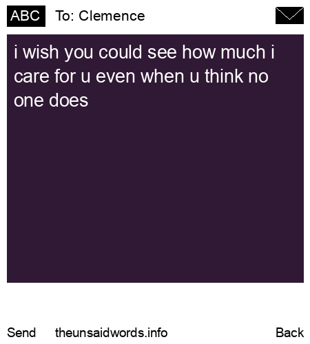 unsent message to Clemence