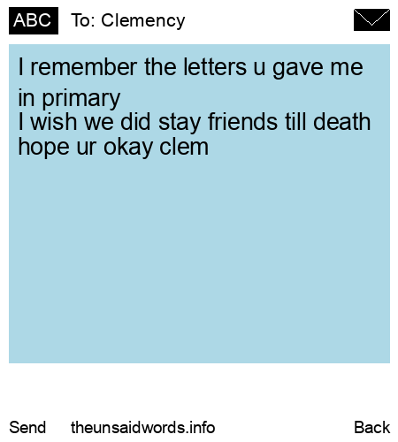 unsent message to Clemency