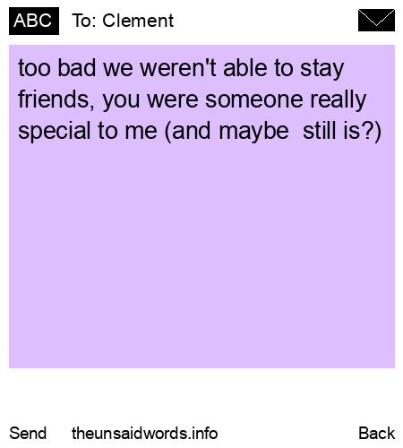 unsent message to Clement