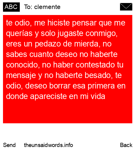 unsent message to clemente