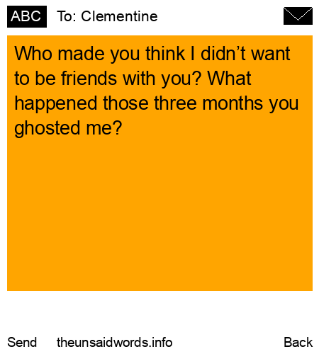 unsent message to Clementine