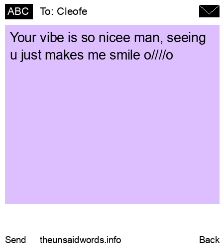 unsent message to Cleofe