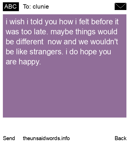 unsent message to clunie