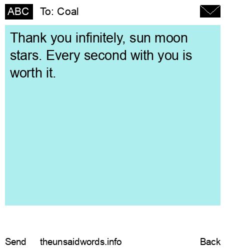 unsent message to Coal