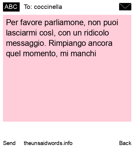 unsent message to coccinella