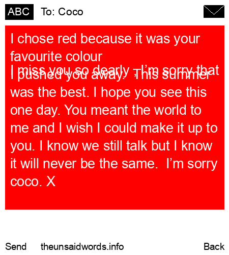 unsent message to Coco