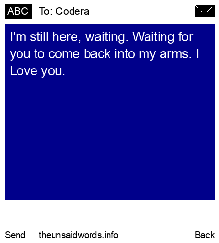 unsent message to Codera