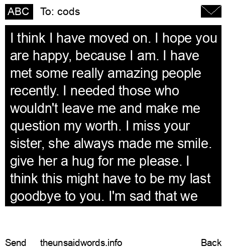 unsent message to cods