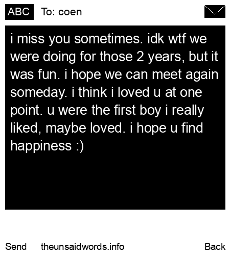 unsent message to coen