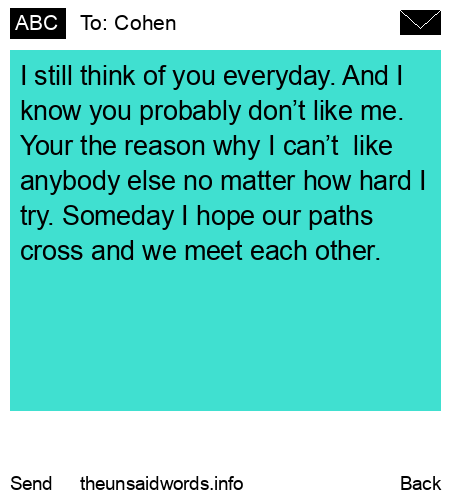 unsent message to Cohen