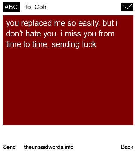 unsent message to Cohl