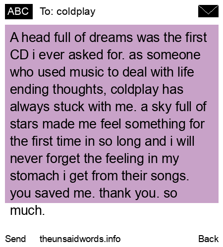 unsent message to coldplay