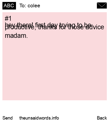unsent message to colee