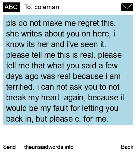 unsent message to coleman