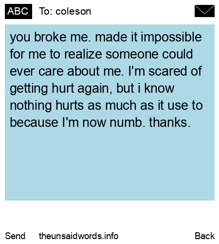 unsent message to coleson