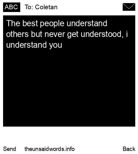 unsent message to Coletan