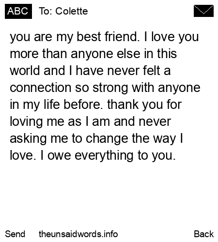 unsent message to Colette