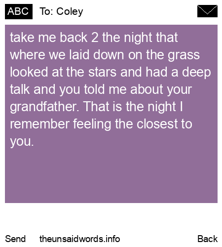 unsent message to Coley