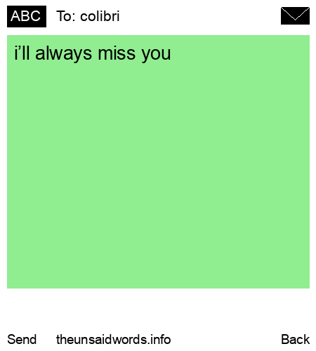 unsent message to colibri