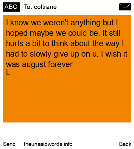 unsent message to coltrane