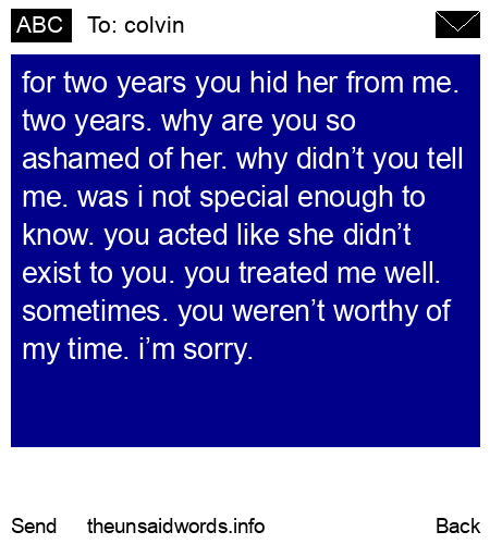 unsent message to colvin