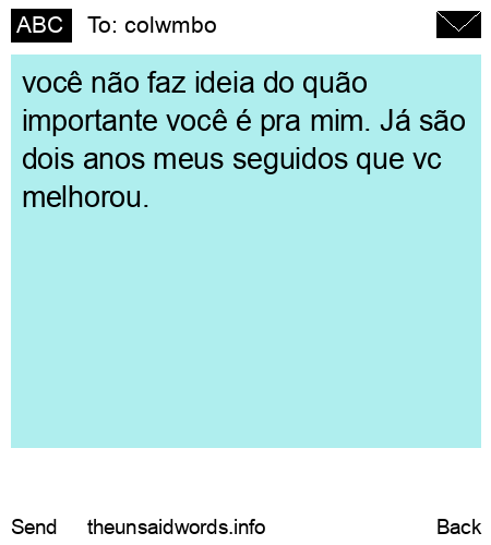 unsent message to colwmbo