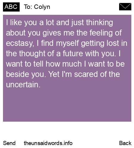 unsent message to Colyn