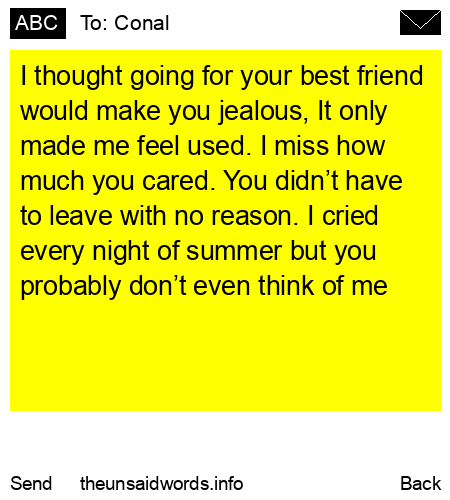 unsent message to Conal