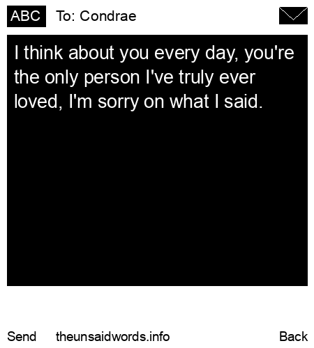 unsent message to Condrae