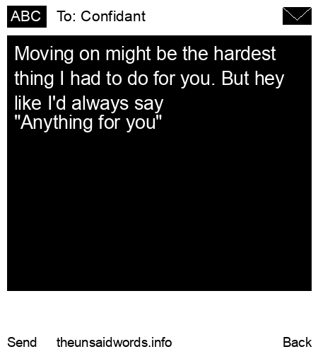 unsent message to Confidant
