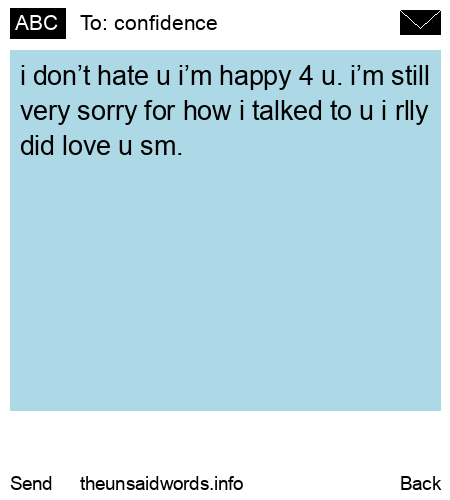 unsent message to confidence 