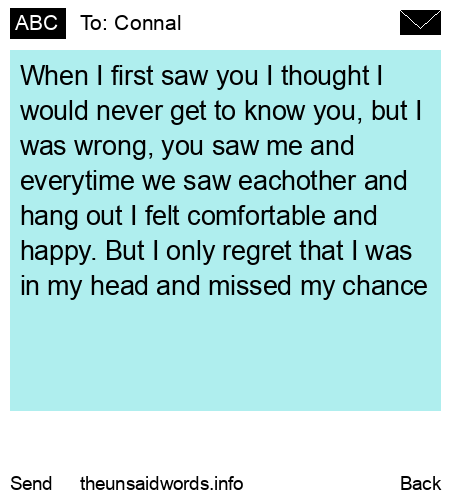 unsent message to Connal