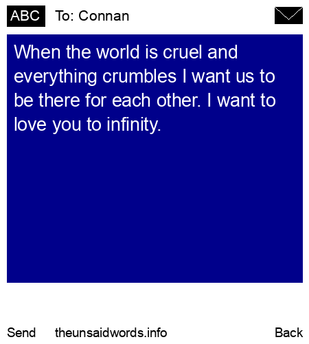 unsent message to Connan