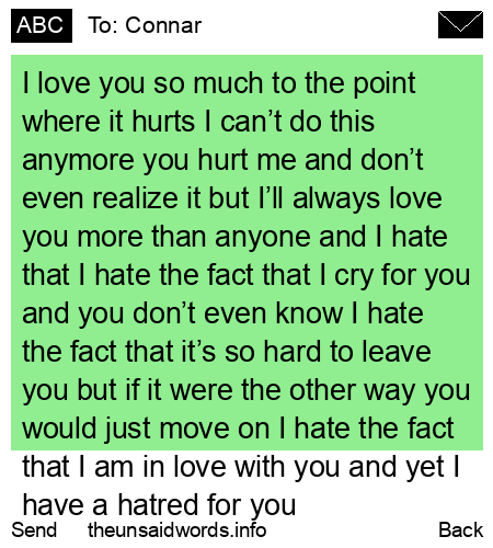 unsent message to Connar