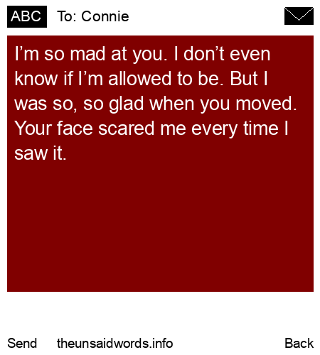 unsent message to Connie