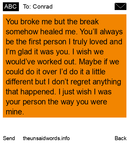 unsent message to Conrad