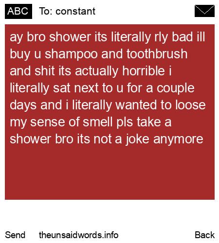 unsent message to constant