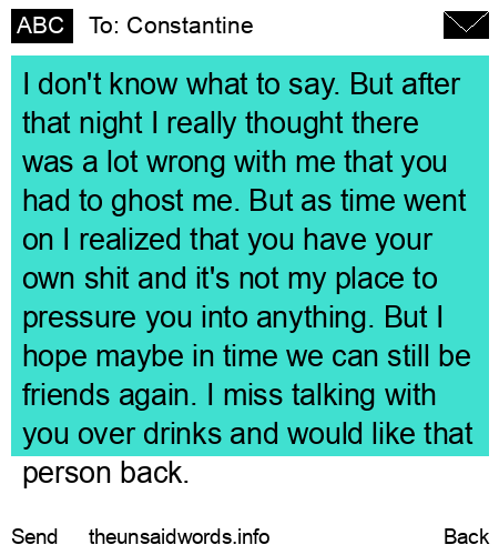 unsent message to Constantine