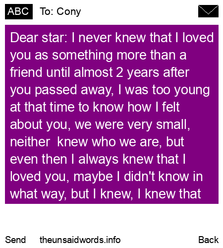 unsent message to Cony