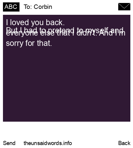 unsent message to Corbin