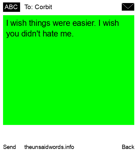 unsent message to Corbit
