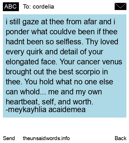 unsent message to cordelia