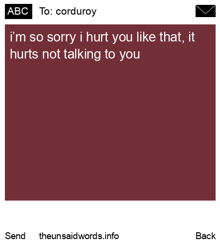 unsent message to corduroy