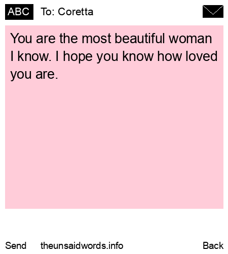 unsent message to Coretta