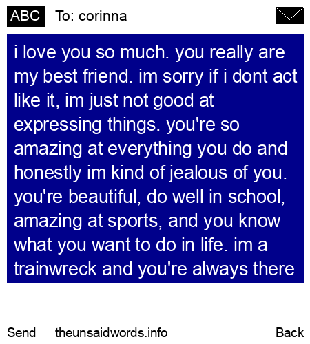 unsent message to corinna