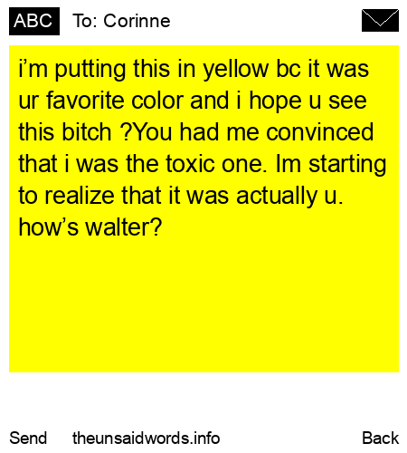 unsent message to Corinne