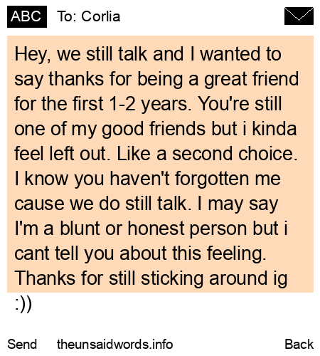 unsent message to Corlia