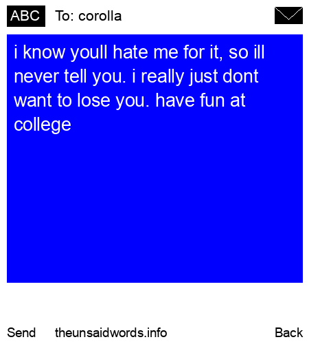 unsent message to corolla